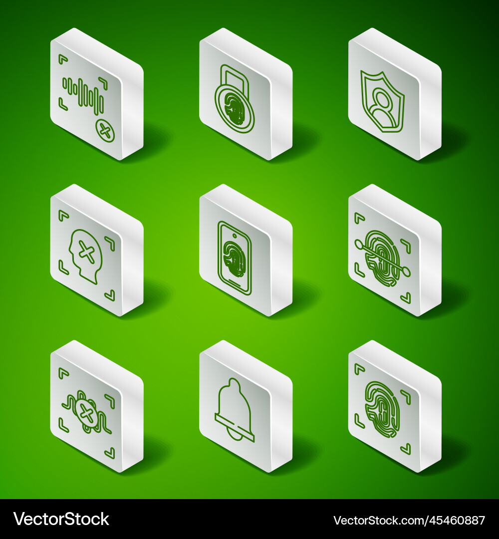 Set line fingerprint motion sensor rejection Set line fingerprint motion sensor rejection vector image