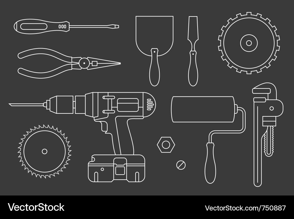 Tool Set Collection vector image