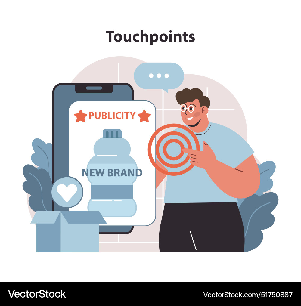 Touchpoints concept a visual representation Touchpoints concept a visual representation vector image