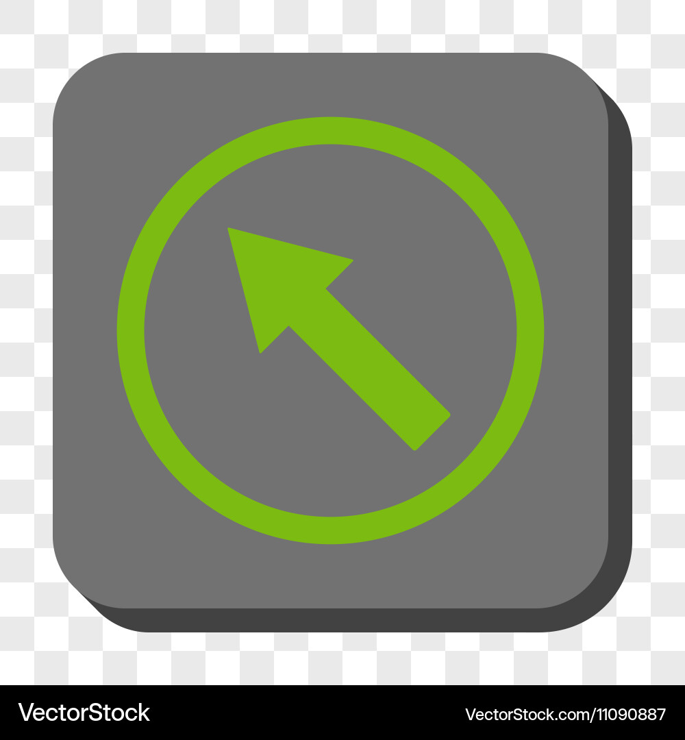 Up-left rounded arrow square button Vector Image