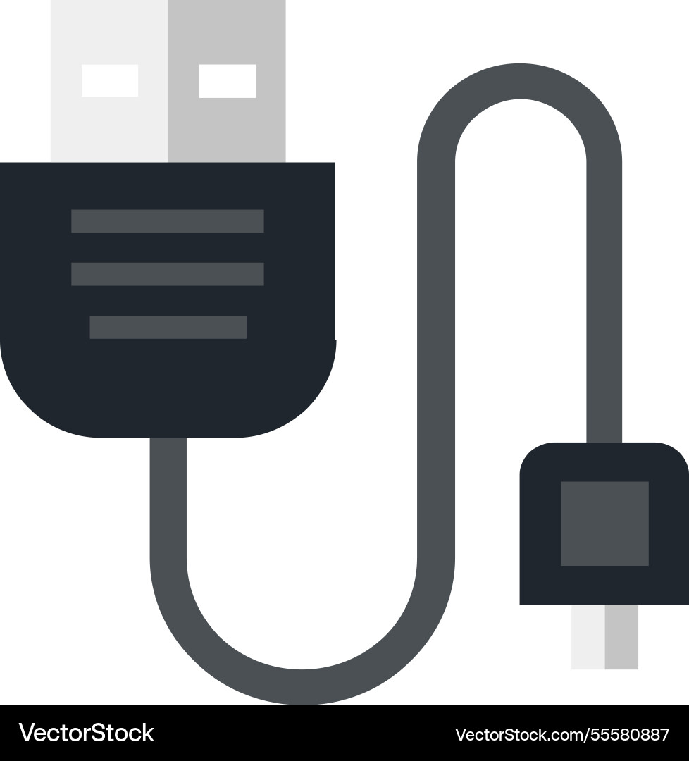 Usb Kabel flache Web-Icon Konzept Usb Kabel flache Web-Icon Konzept vektorbild
