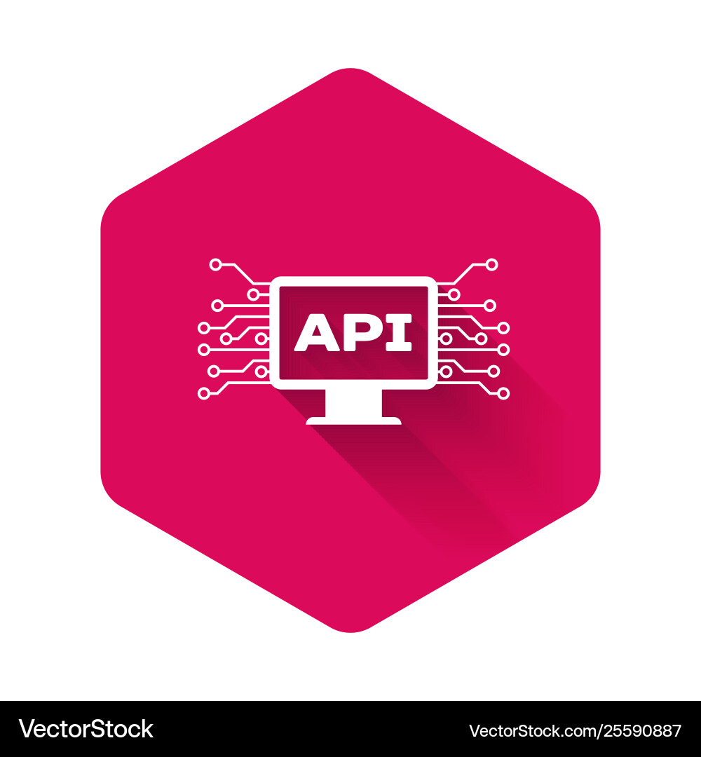 White computer api interface icon isolated White computer api interface icon isolated vector image