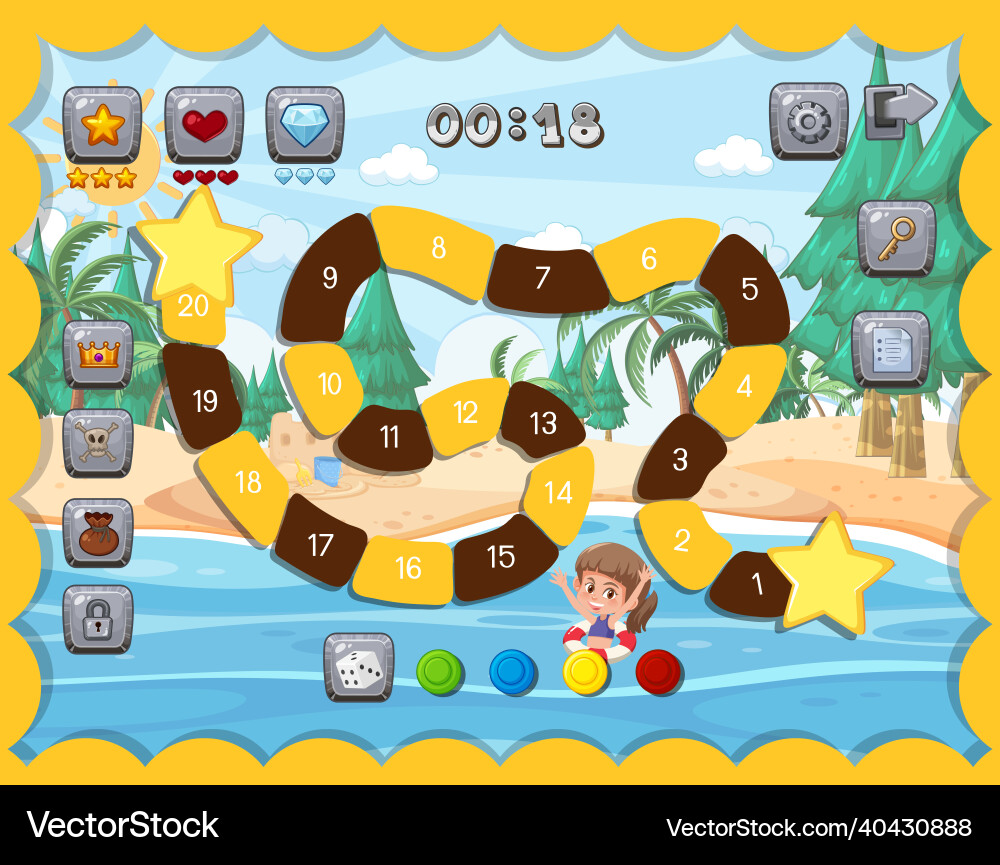Counting number game template for kid Vector Image