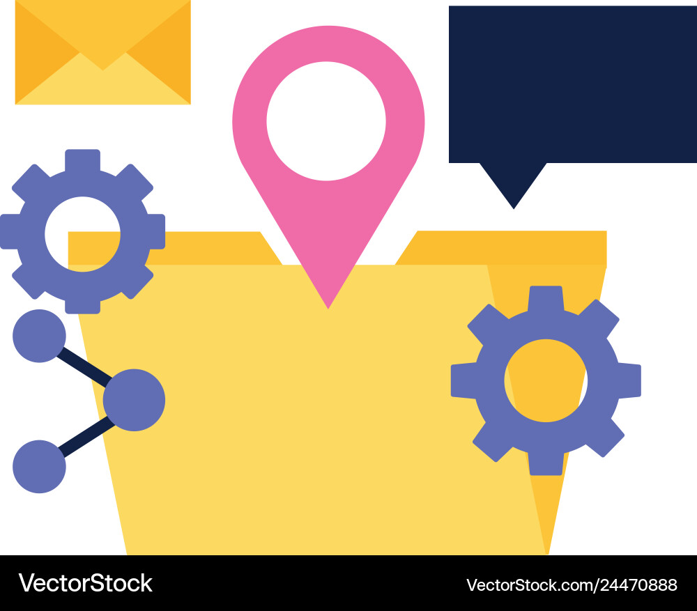 Folder file pointer share social media Folder file pointer share social media vector image