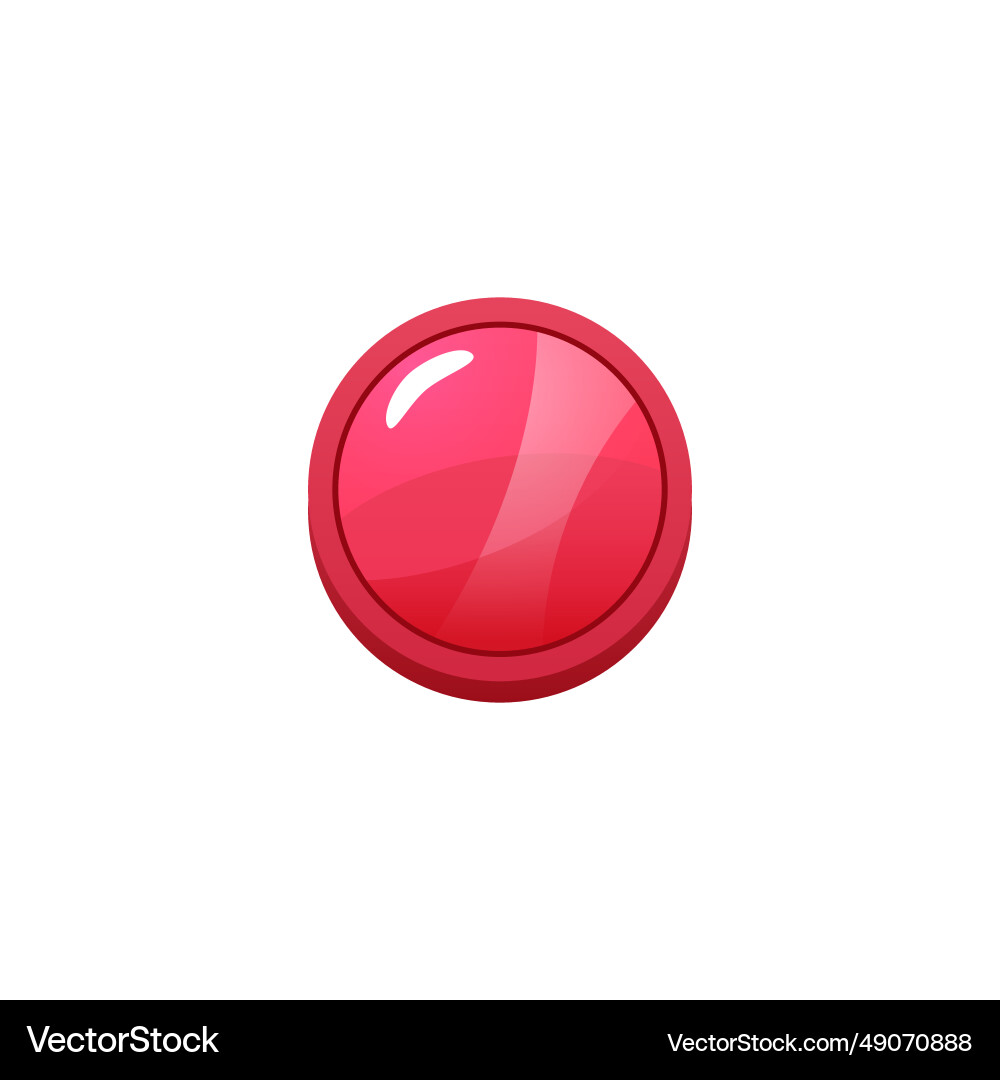 Glossy round button game user interface element vector image