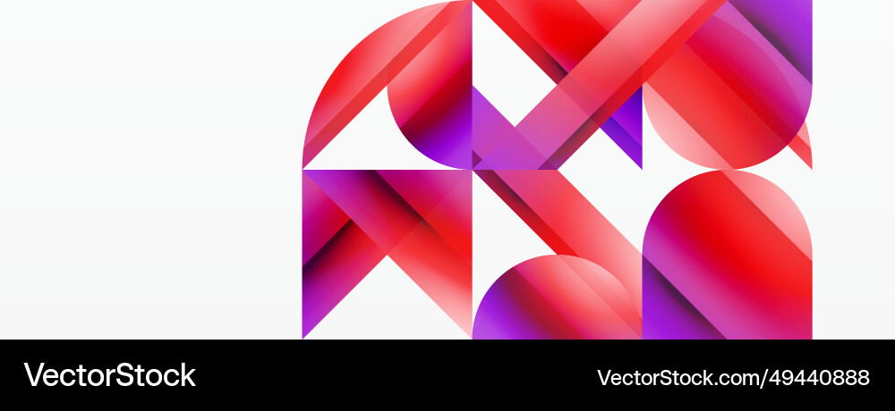 Gradient color triangles and circles on white Gradient color triangles and circles on white Vector Image