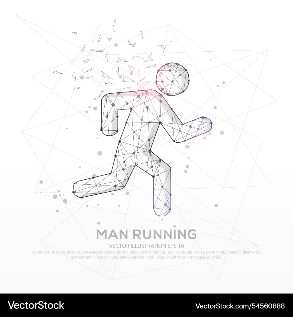 Man running line and composition digitally drawn Man running line and composition digitally drawn vector image
