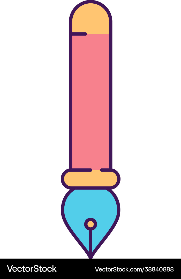 Nib pen with ink tip icon vector image
