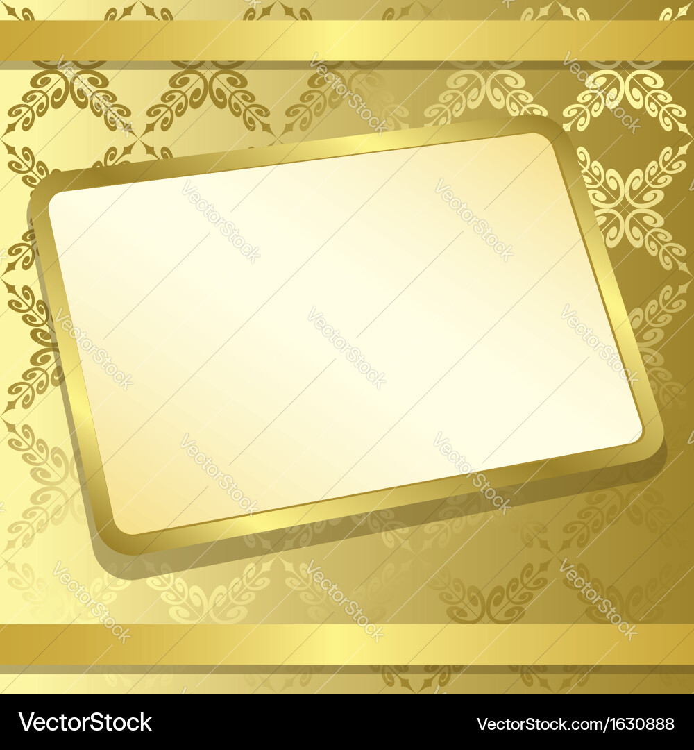 Rectangle frame on gold background Vector Image