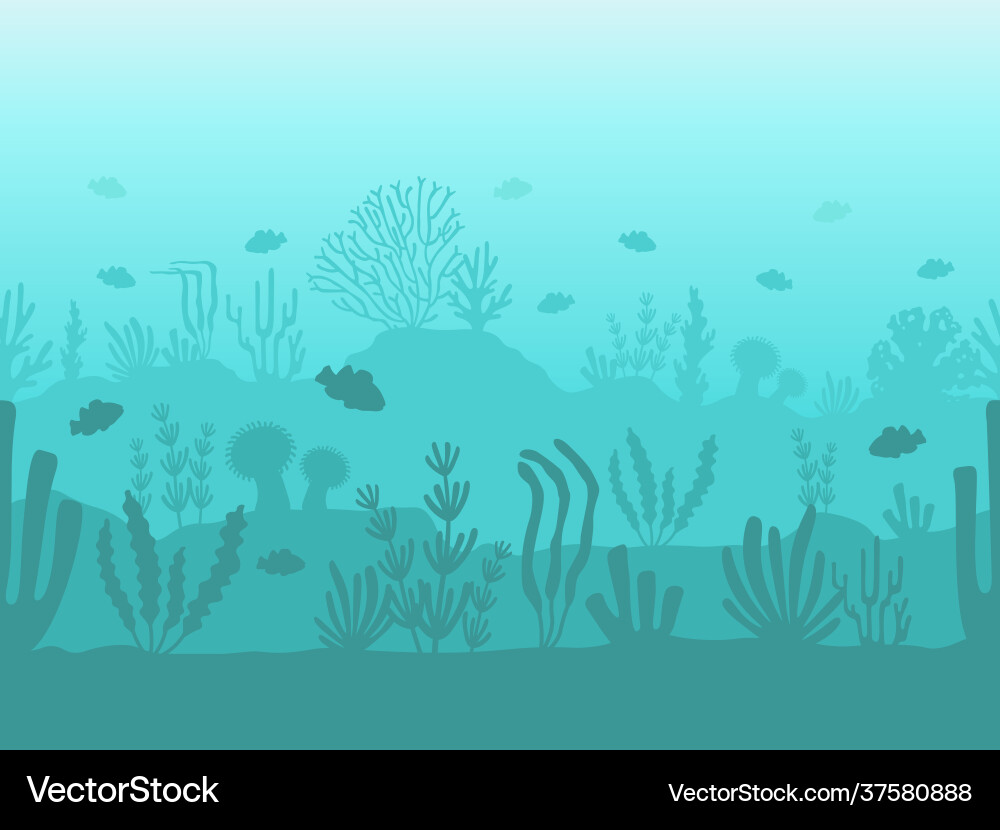 Seamless ocean bottom underwater coral reef Seamless ocean bottom underwater coral reef vector image