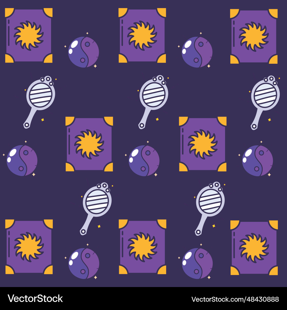 Seamless pattern background with magic icons Vector Image