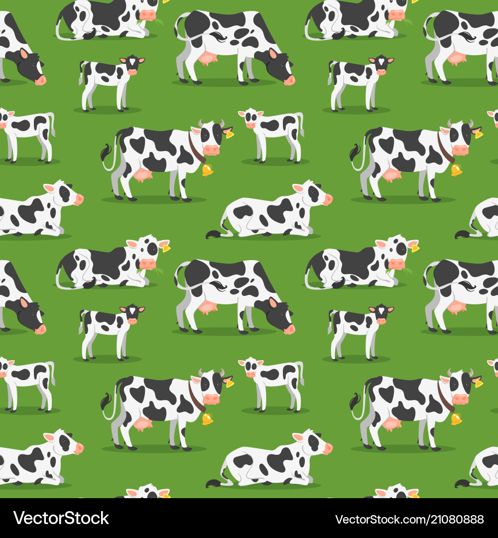 Seamless pattern with cows Seamless pattern with cows vector image