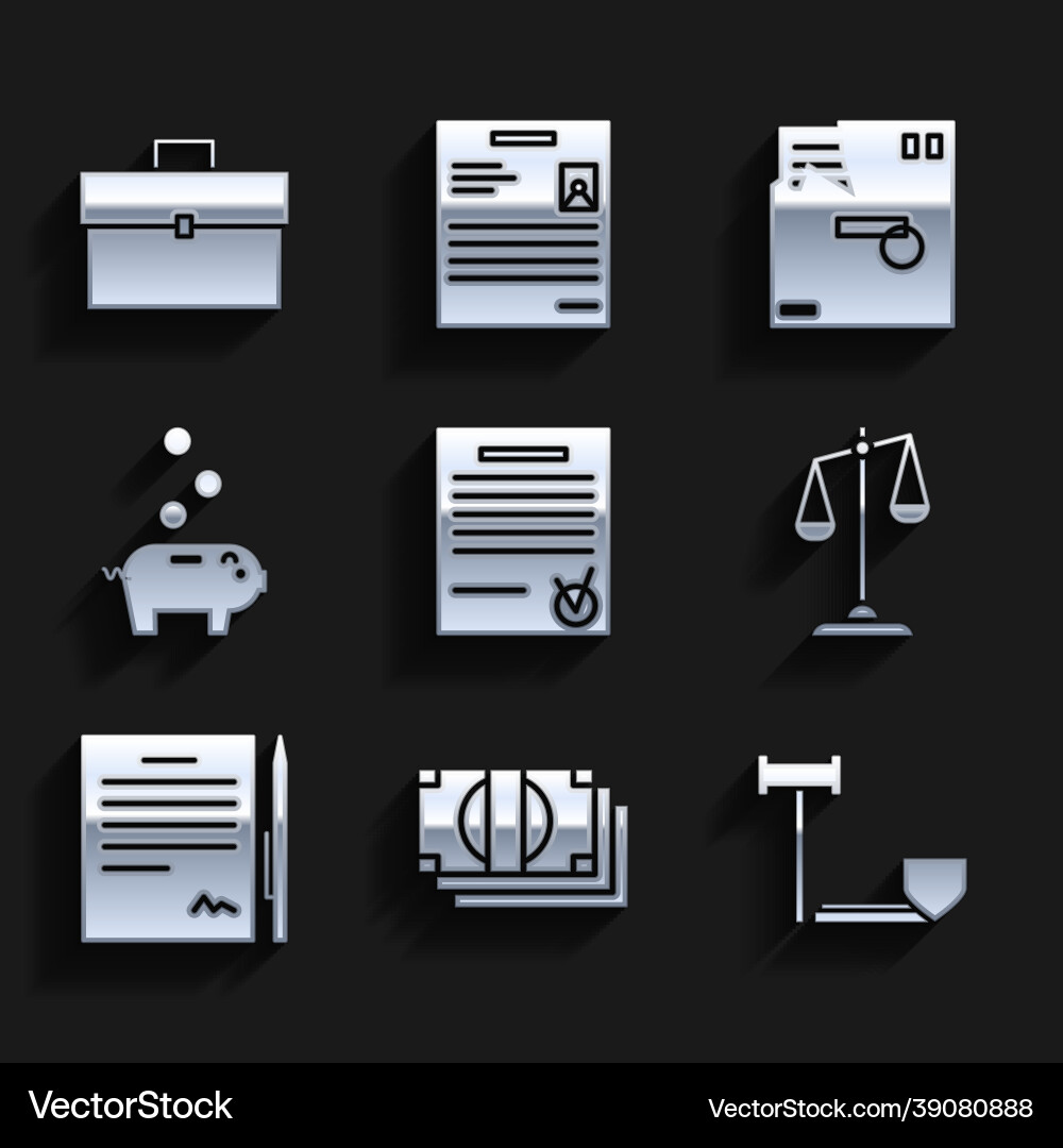 Set confirmed document and check mark stacks Set confirmed document and check mark stacks Vector Image
