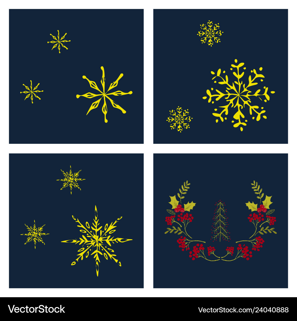 Set of snowflake icon sign design red background vector image