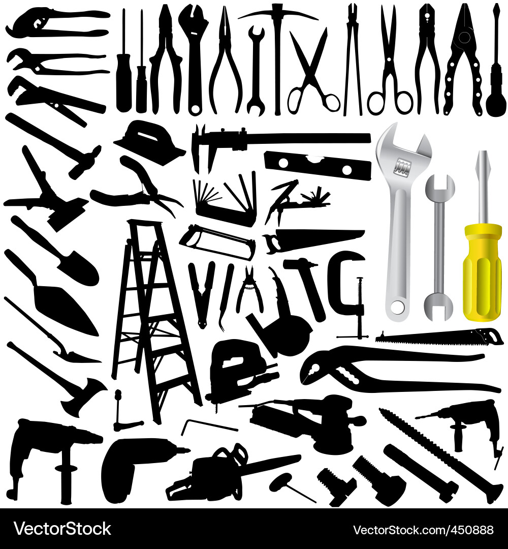 Tool Set Collection vector image