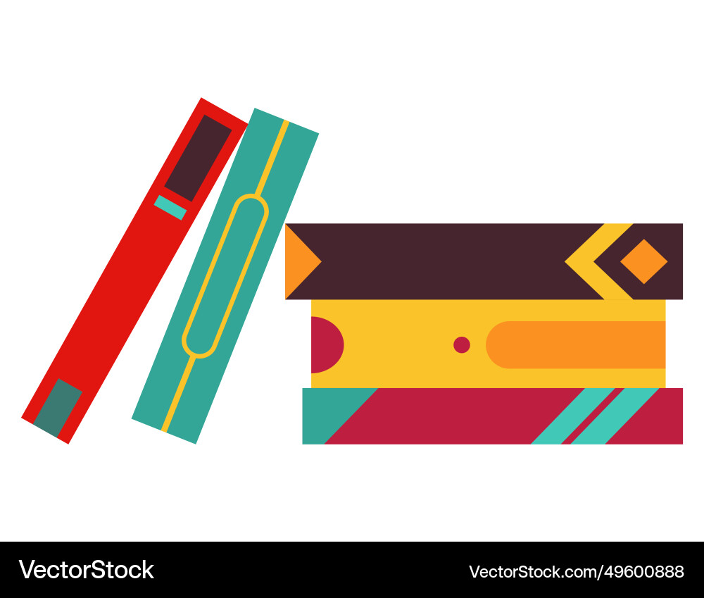 Various books stack of notebooks set Various books stack of notebooks set vector image