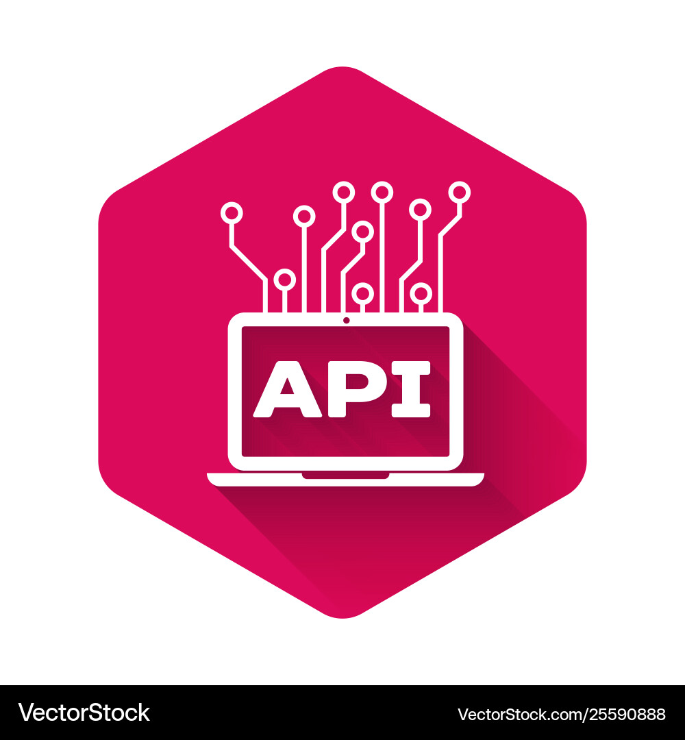 White computer api interface icon isolated White computer api interface icon isolated vector image