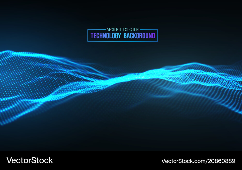3D Tech Grid Background vector image
