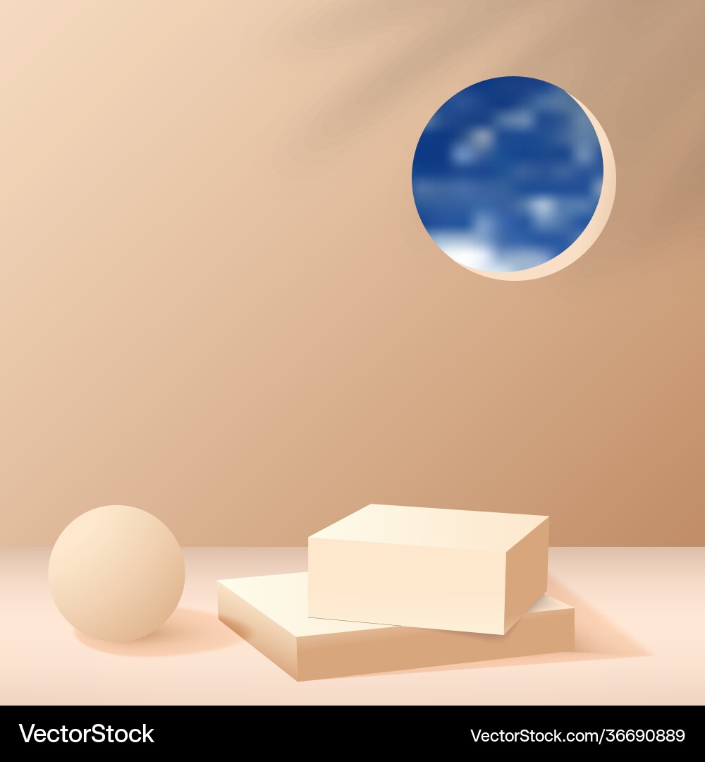 Abstract background with cream color geometric 3d Abstract background with cream color geometric 3d vector image