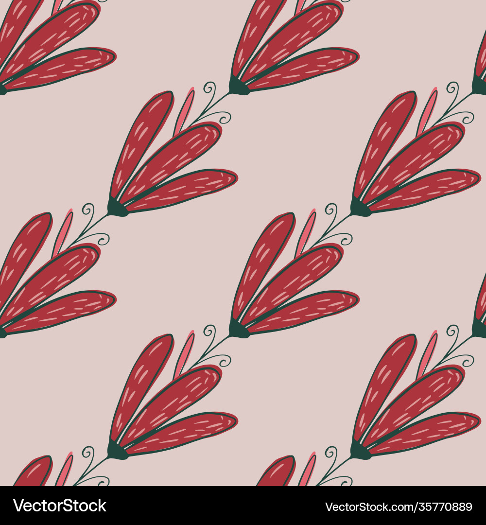 Abstract botanic bloom seamless pattern with hand Abstract botanic bloom seamless pattern with hand vector image