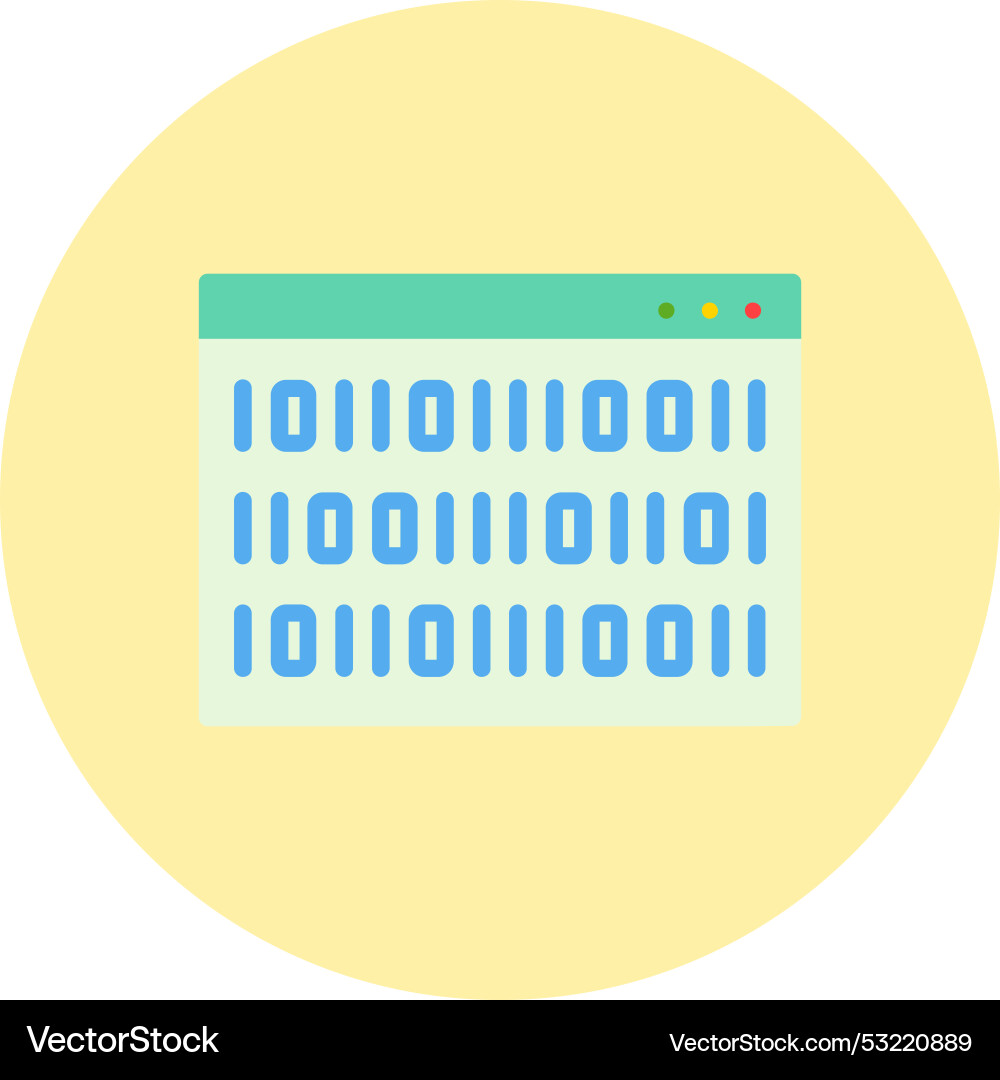 Binary code flat circle icon Vector Image