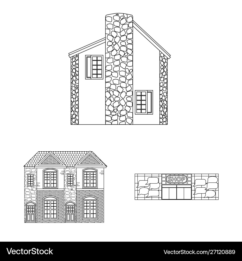 Building and front icon Building and front icon Vector Image