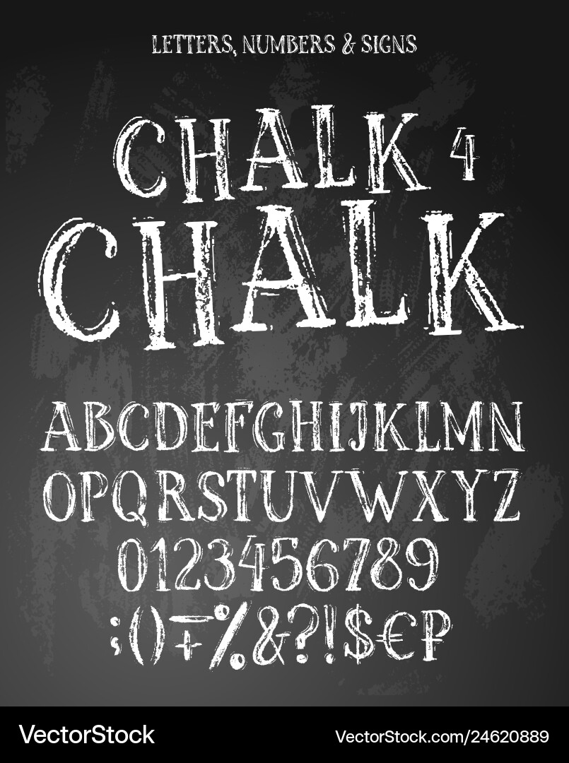 Chalkboard Alphabet Letters vector image