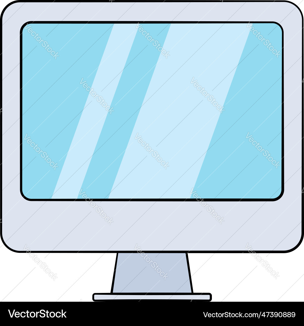 Computer all-in-one with blank screen Computer all-in-one with blank screen Vector Image
