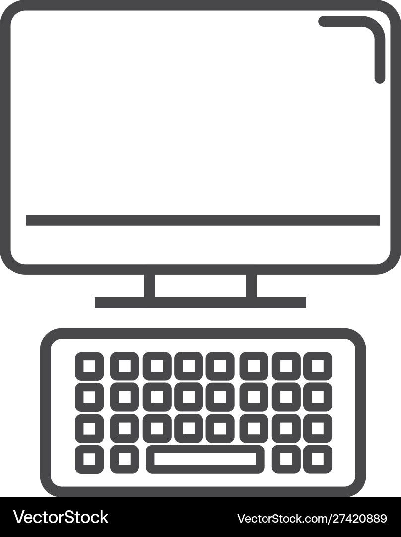 Computer keyboard technology icon line design Vector Image