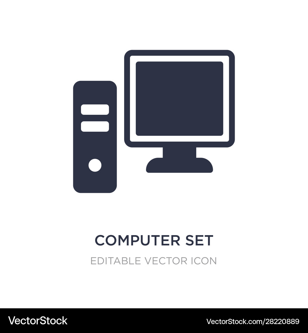 Computer set icon on white background simple Computer set icon on white background simple Vector Image