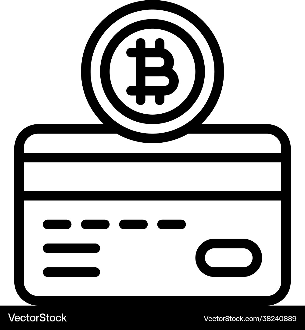 Credit card with bitcoin icon cryptocurrency – Royalty-Free Vector |  VectorStock