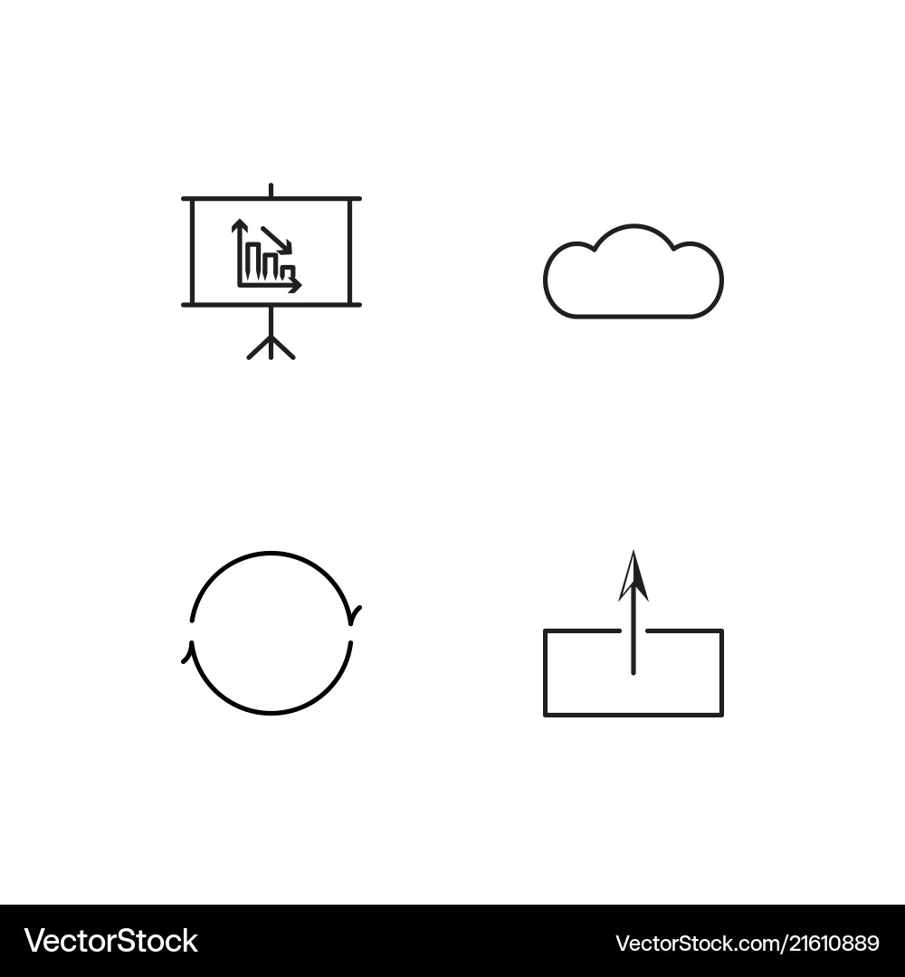 Data analytics linear icons set simple outline Vector Image