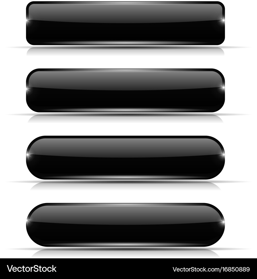 Glass Button Set - Modern Web Icons vector image