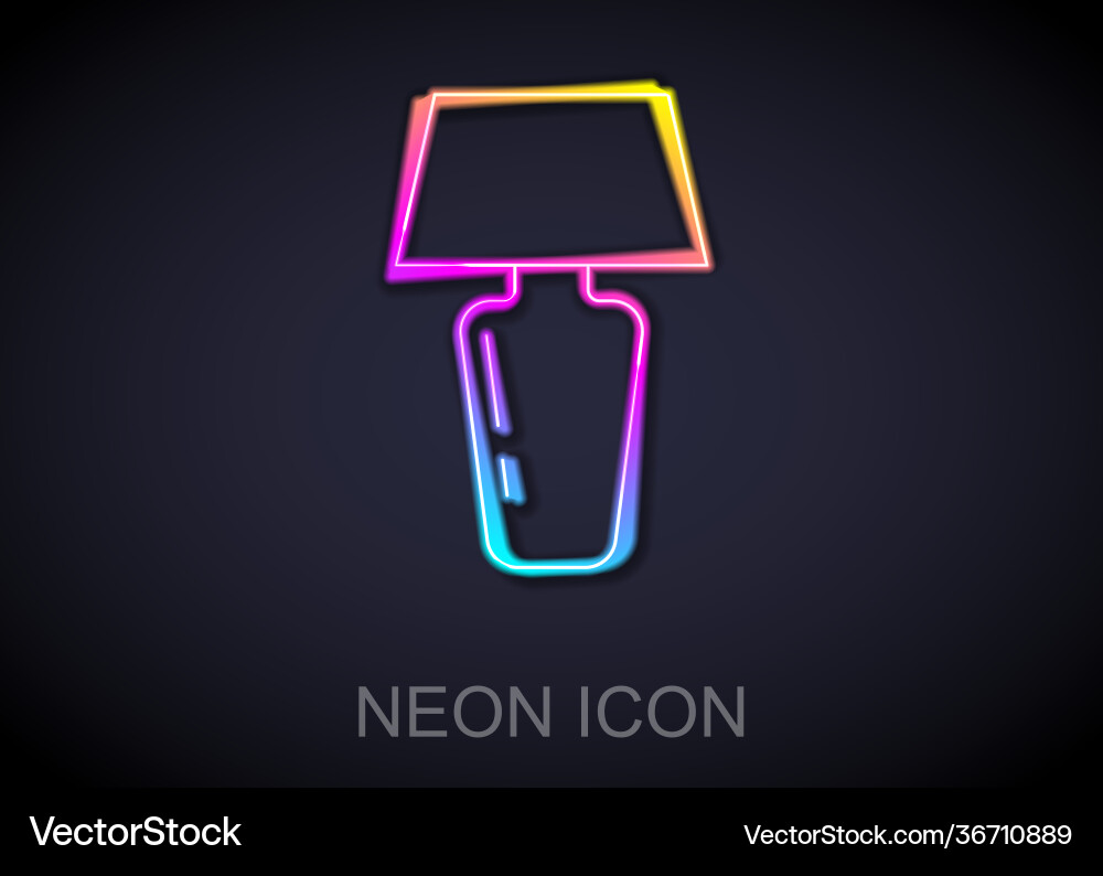 Glowing Neon Linie Tischleuchte Icon isoliert Glowing Neon Linie Tischleuchte Icon isoliert vektorbild