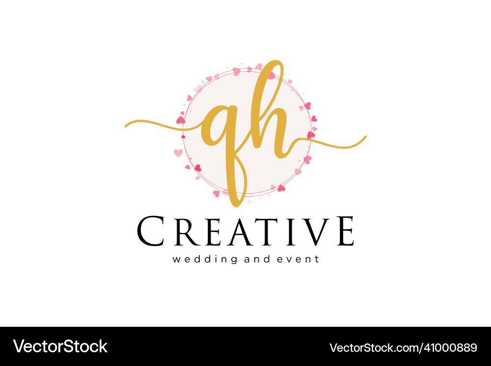Initial qh feminine logo usable Royalty Free Vector Image