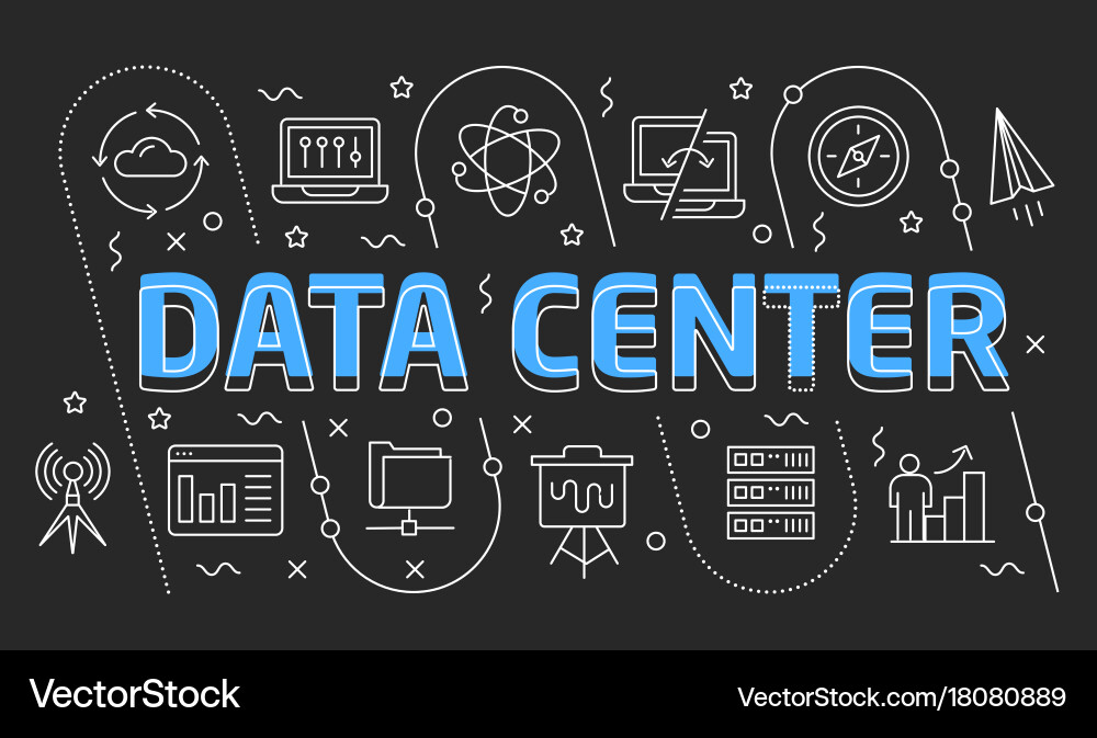 Linear data center Vector Image
