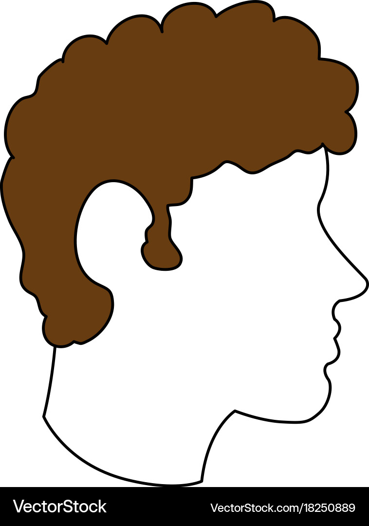 Man avatar head sideview icon image vector image