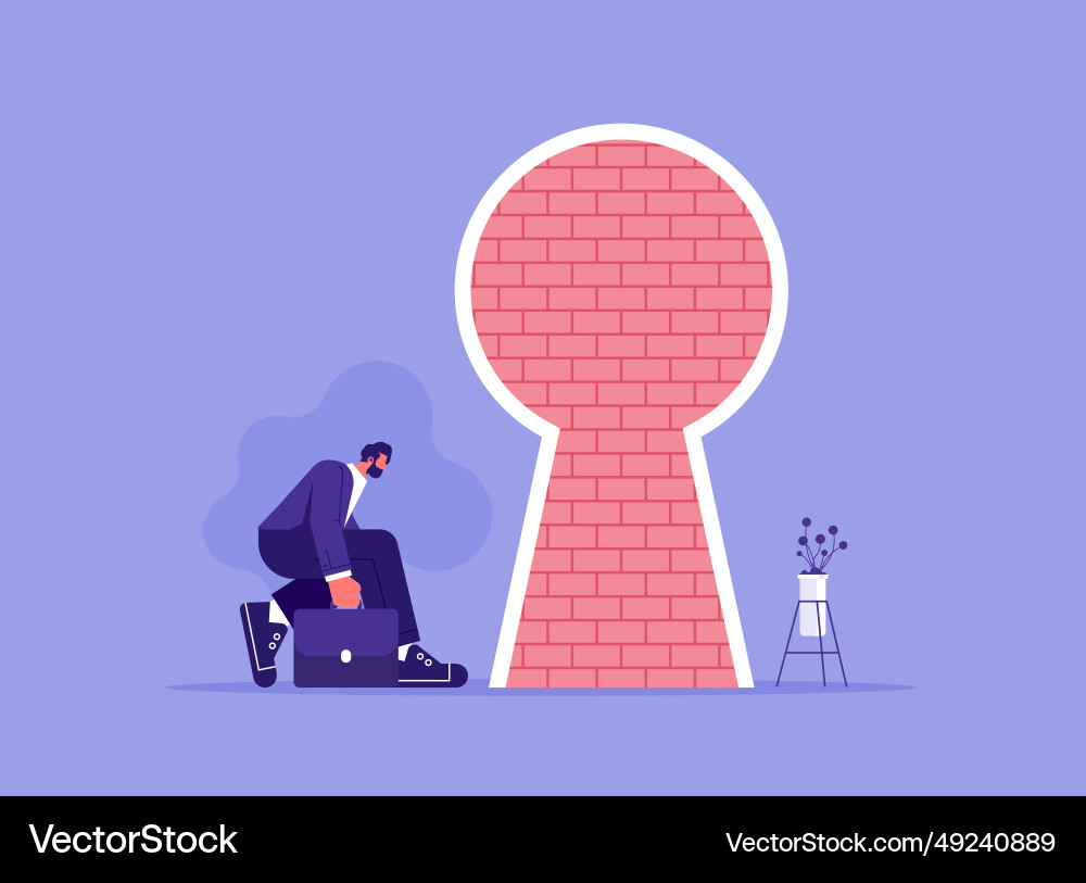 Obstacle and difficulty to overcome concept Vector Image