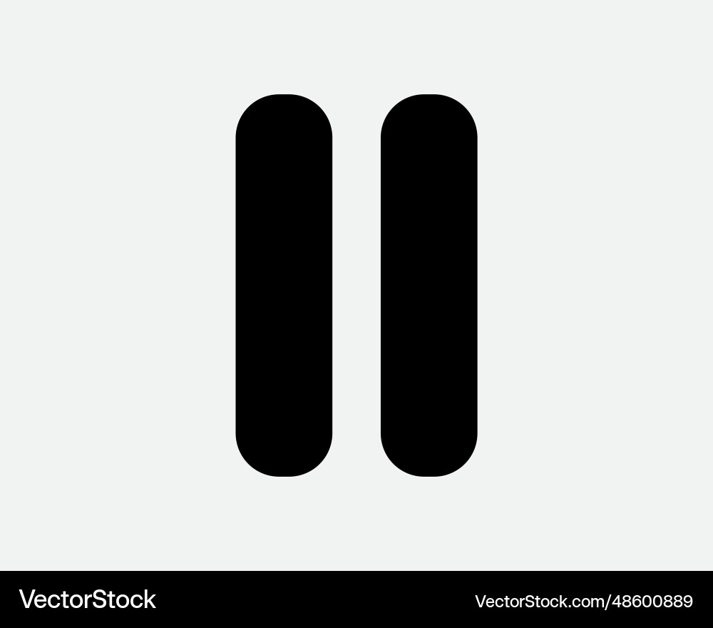 Pause icon media button multimedia control player vector image