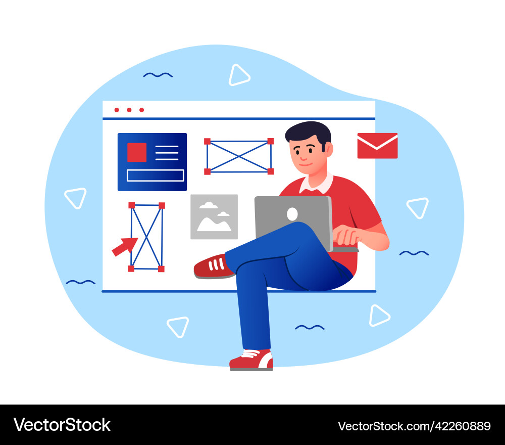 Programmer with laptop Programmer with laptop vector image
