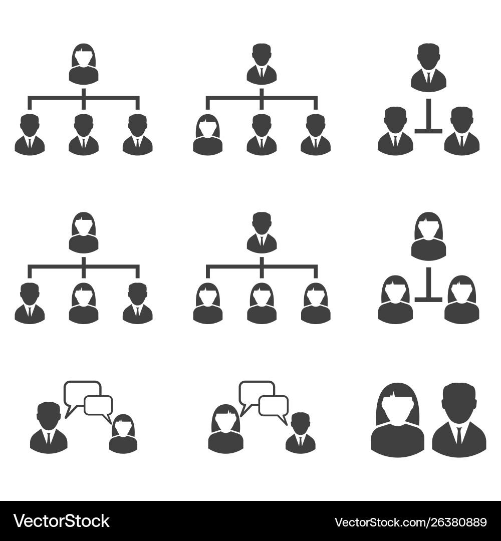 Set business icons hierarchical structure Set business icons hierarchical structure vector image