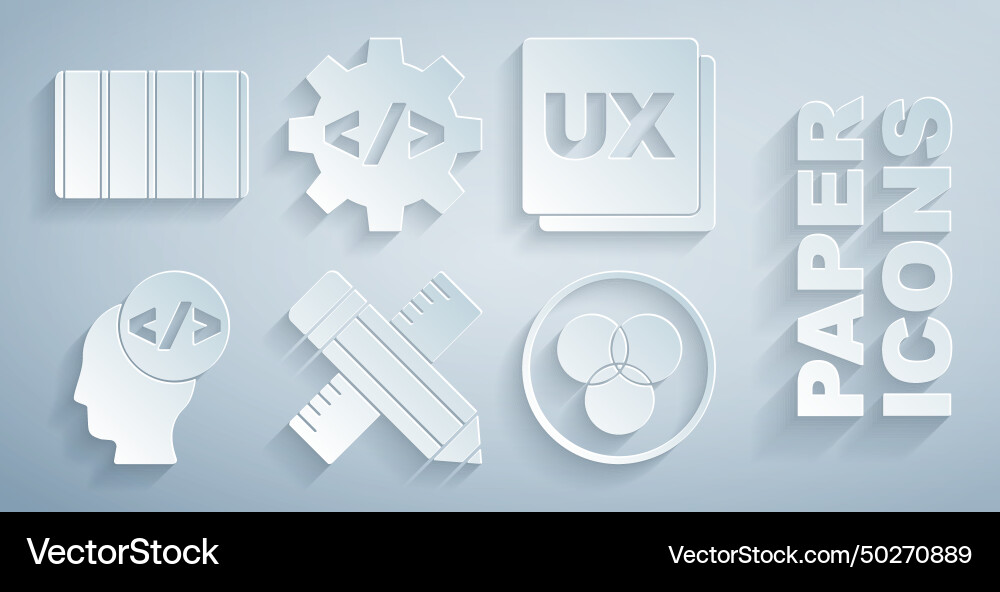 Set crossed ruler and pencil ui or ux design Set crossed ruler and pencil ui or ux design vector image