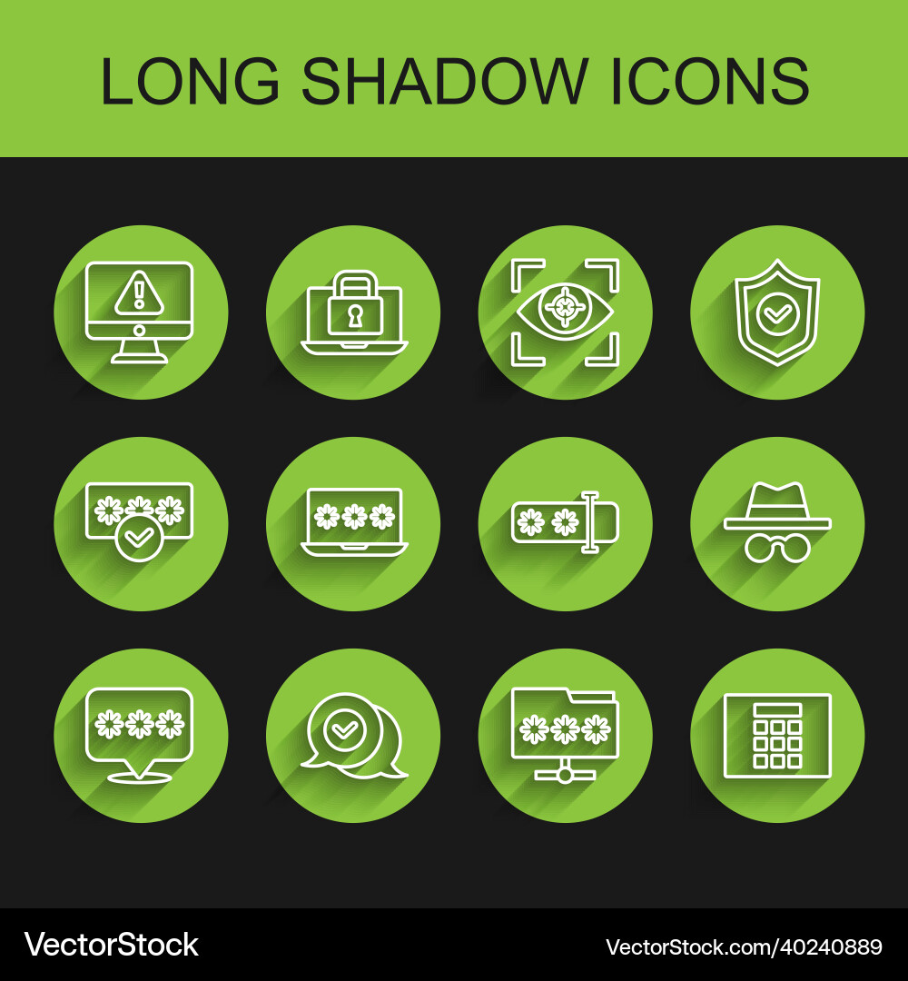 Set line password protection check mark in speech Set line password protection check mark in speech vector image