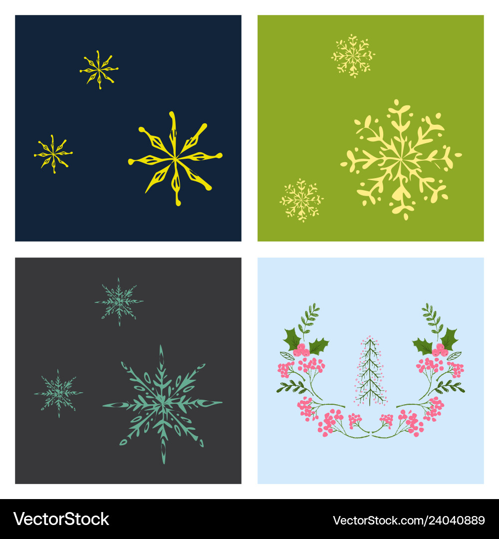 Set of snowflake icon sign design red background Set of snowflake icon sign design red background Vector Image