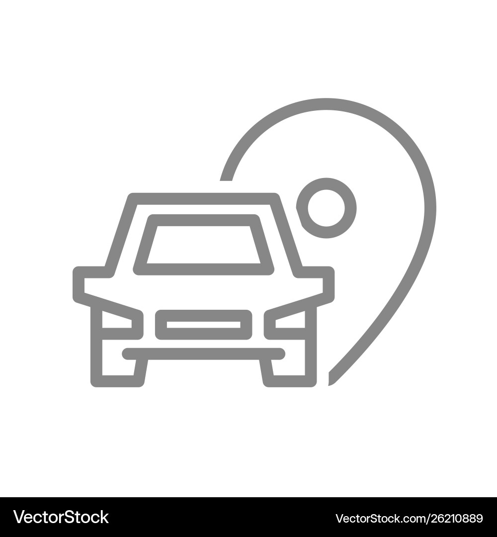 Standort Pin mit Auto Linie Symbol Parkplatz Symbol Vektorbild