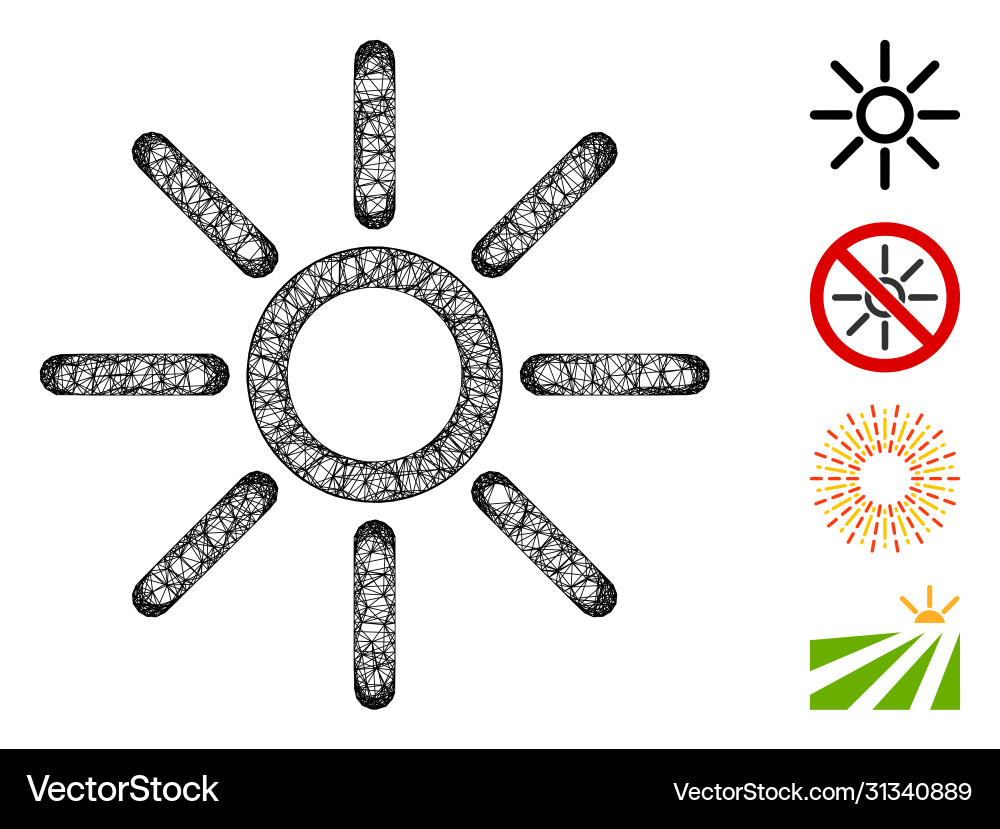 Sun web mesh Sun web mesh vector image