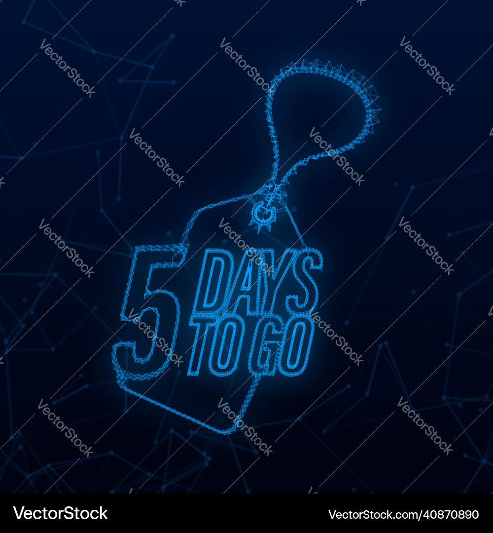 5 days to go countdown timer time icon count Vector Image