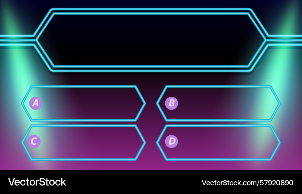 A game show interface with neon outlines A game show interface with neon outlines vector image