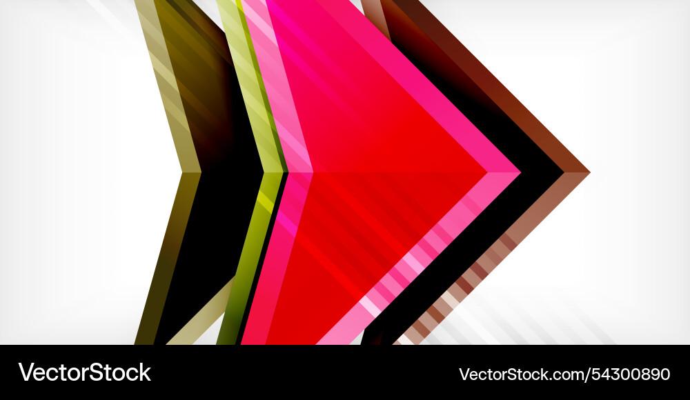 Abstract background color triangles and arrows Vector Image