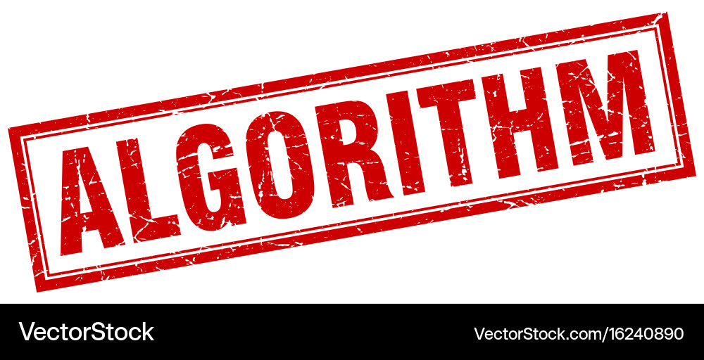 Algorithm square stamp Vector Image
